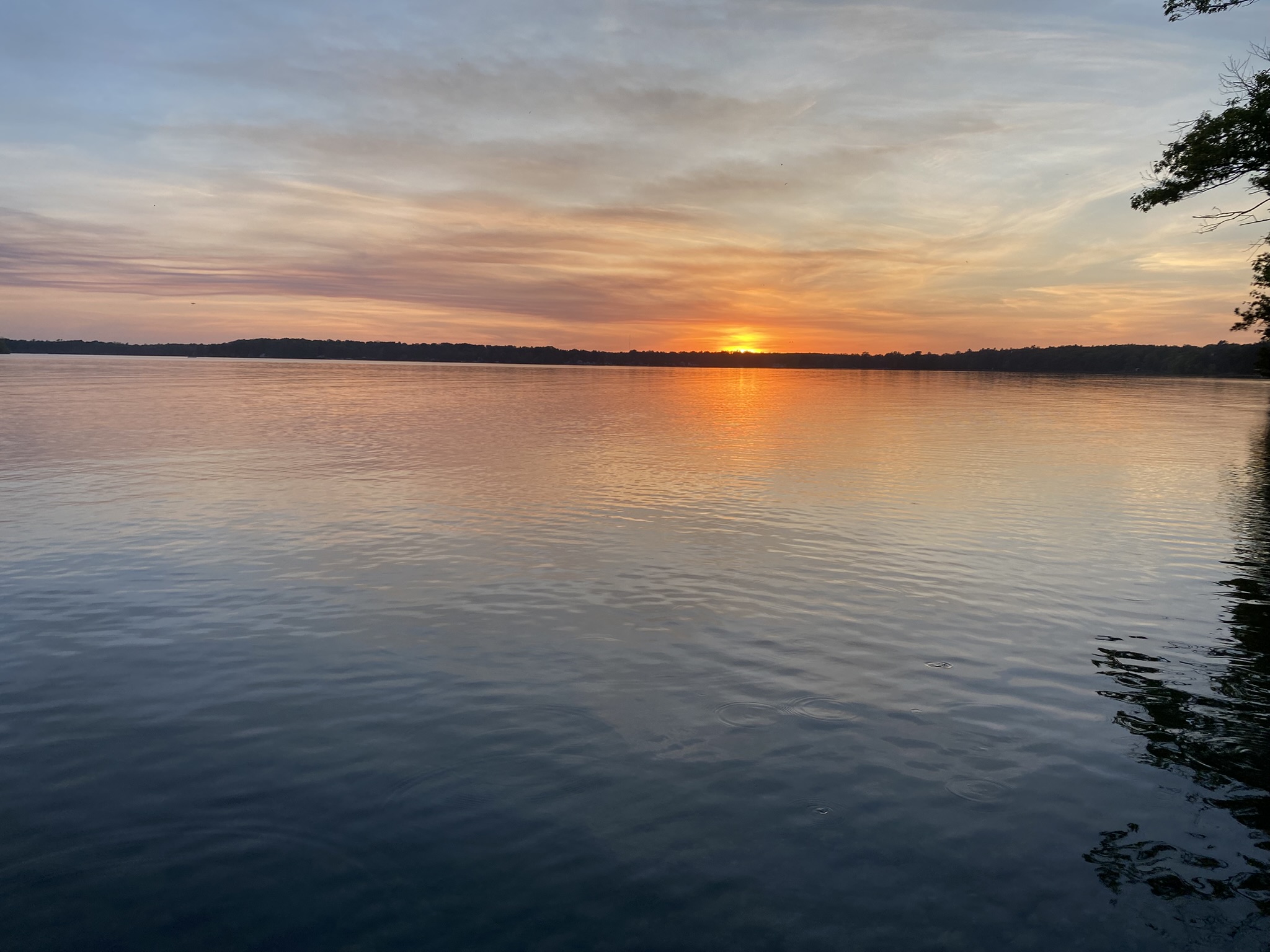Sunset over lake